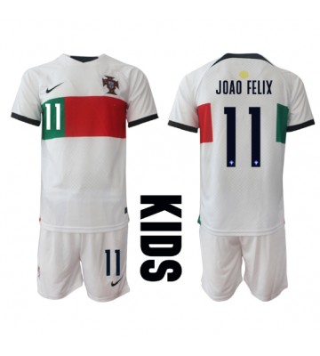 Lacne Dětský Futbalové dres Portugalsko Joao Felix #11 MS 2022 Krátky Rukáv - Preč (+ trenírky)